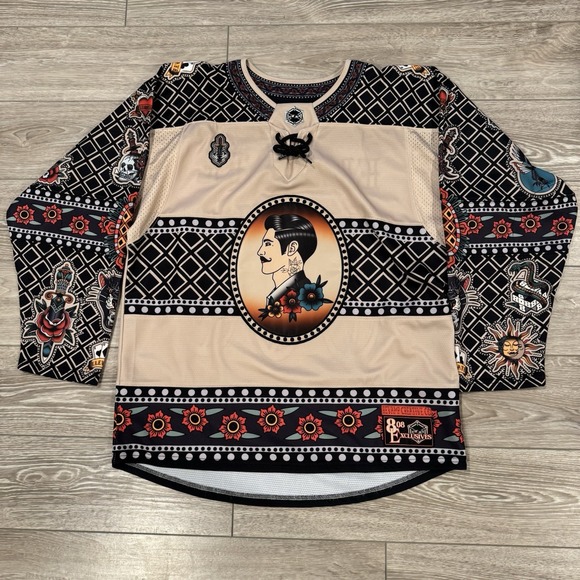 elev808 designs Tops - Elev808 Designs Festival Hockey Jersey Medium Tattoo Art Rave Streetwear